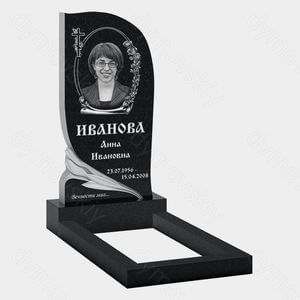 Памятник на могилу (10-484) «С овалом, крестом и рельефной драпировкой» 10-484