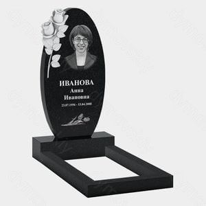 Памятник на могилу (10-493) «Овальная стела с рельефными розами» 10-493