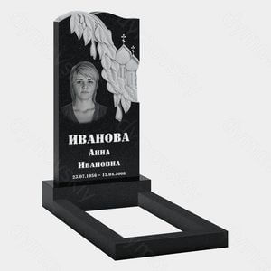Памятник на могилу (10-500) «С церковью и листьями» 10-500