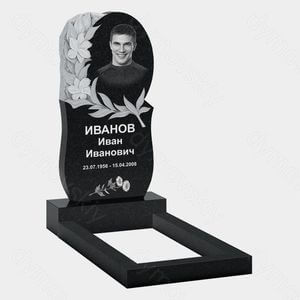 Памятник на могилу (10-501) «С волнистыми краями и цветочным обрамлением» 10-501
