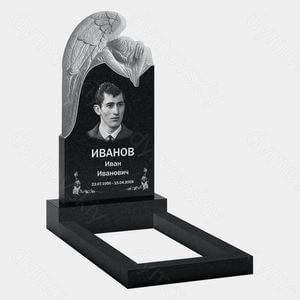 Памятник на могилу (10-502) «Со скульптурой ангела и плавной аркой» 10-502