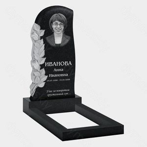 Памятник на могилу (10-517) «С рельефными листьями» 10-517