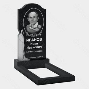 Памятник на могилу (10-518) «С рельефной свечой и овальной рамкой» 10-518