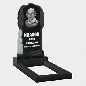 Памятник на могилу (10-519) «С волнообразной рамкой и рельефной завесой» 10-519