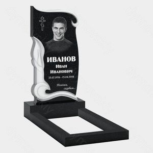 Памятник на могилу (10-520) «Пламя с крестом и драпировкой» 10-520