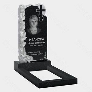 Памятник на могилу (10-522) «С крестом и рельефными розами» 10-522