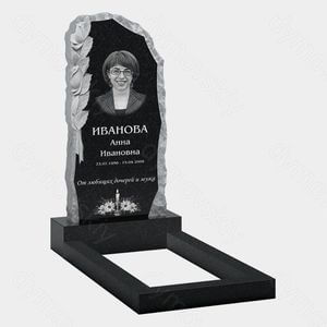 Памятник на могилу (10-525) «С природным камнем и рельефной ветвью» 10-525