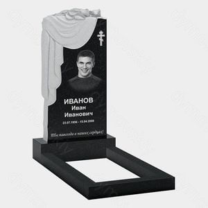 Памятник на могилу (10-526) «С драпировкой и православным крестом» 10-526