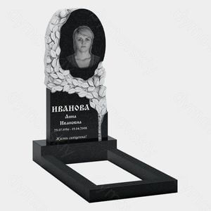 Памятник на могилу (10-534) «Овальная стела с рельефными листьями» 10-534
