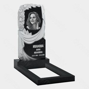 Памятник на могилу (10-539) «Плащаница с аркой из листьев» 10-539