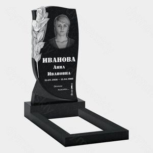 Памятник на могилу (10-544) «С рельефными цветами и плавной линией» 10-544