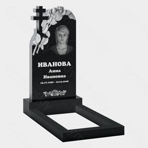 Памятник на могилу (10-551) «Полукрест с цветочным рельефом» 10-551