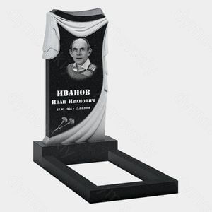 Памятник на могилу (10-552) «С полотном и изгибом сверху» 10-552