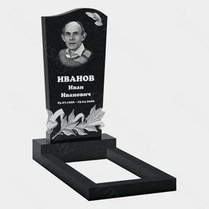 Памятник на могилу (10-567) «С летящей птицей и рельефными листьями» 10-567