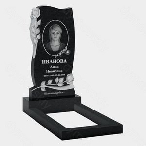 Памятник на могилу (10-571) «С рельефными розами и овальной рамкой» 10-571