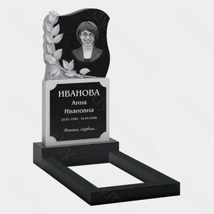 Памятник на могилу (10-575) «С цветочным рельефом и плавной линией» 10-575