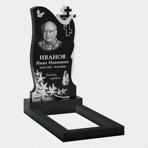 Памятник на могилу (10-579) «Волнообразная стела с деревом и скорбящая мать» 10-579