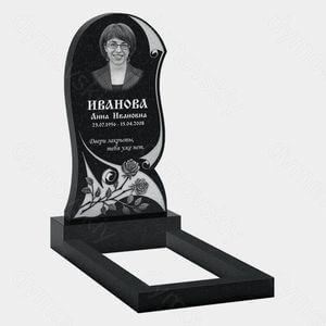Памятник на могилу (10-581) «Волнообразный свиток с цветами» 10-581