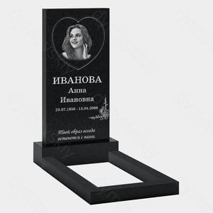 Памятник на могилу (10-587) «Простая резка с рамкой в виде сердца» 10-587