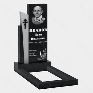 Памятник на могилу (10-591) «Многогранник с наклонным элементом и крестом» 10-591