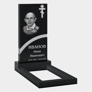 Стела с портретом и православным крестом 10-601