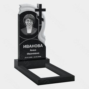 Памятник на могилу (10-604) «С православным крестом и плавными линиями» 10-604