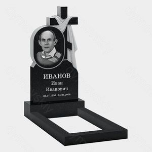 Памятник на могилу (10-618) «С полукрестом и драпировкой» 10-618