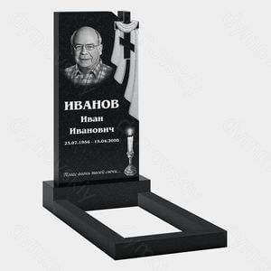 Памятник на могилу (10-619) «С крестом, драпировкой и свечой» 10-619