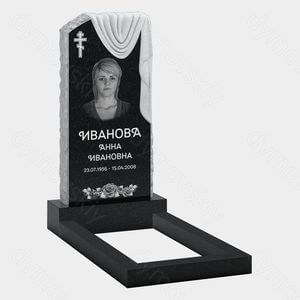 Памятник на могилу (10-635) «Плащаница с крестом и рельефными цветами» 10-635