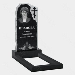 Памятник на могилу (10-639) «Скала с волнистыми краями и православным крестом» 10-639