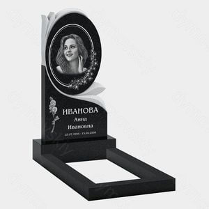 Памятник на могилу (10-648) «С кругом и цветочным узором» 10-648