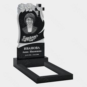 Памятник на могилу (10-649) «Полукрест с рельефными розами» 10-649