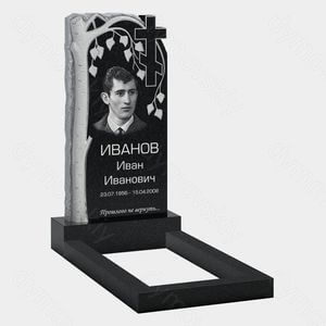 Памятник на могилу (10-655) «Береза с крестом резная» 10-655