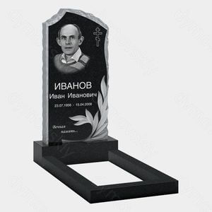 Памятник на могилу (10-662) «С камнем и декоративной ветвью» 10-662