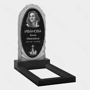 Памятник на могилу (10-663) «Овальная стела с камнем и крестом» 10-663