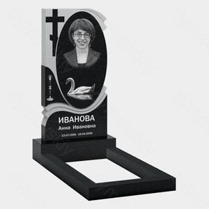 Памятник на могилу (10-664) «С крестом, лебедем и свечой» 10-664