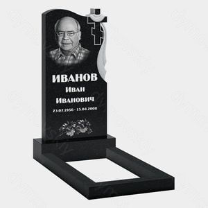 Памятник на могилу (10-665) «С крестом и рельефной драпировкой» 10-665