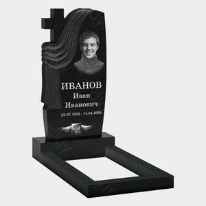 Памятник на могилу (10-667) «С полукрестом и рельефной драпировкой» 10-667