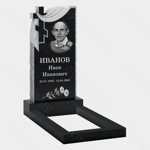 Памятник на могилу (10-670) «С крестом и драпировкой» 10-670
