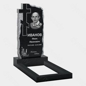 Памятник на могилу (10-672) «Камень с крупным крестом и необработанными краями» 10-672