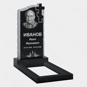 Памятник на могилу (10-674) «Камень с рельефным крестом и необработанным краем» 10-674