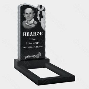 Памятник на могилу (10-675) «С рельефным крестом и лентой» 10-675