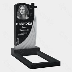 Памятник на могилу (10-678) «С тканью и православным крестом» 10-678