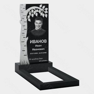 Памятник на могилу (10-681) «Рельефная береза с мощным стволом» 10-681