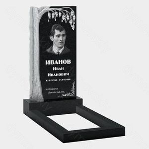 Памятник на могилу (10-685) «С рельефным деревом и цветами» 10-685