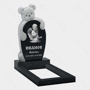 Памятник на могилу (10-693) «С ангелочком и скульптурой медвежонка» 10-693