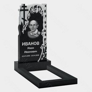 Памятник на могилу (10-694) «Молодая береза с камнем» 10-694