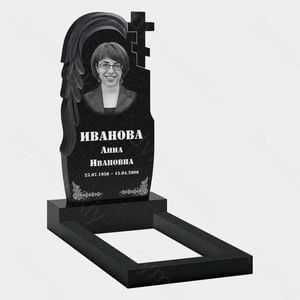 Памятник на могилу (10-700) «С волнообразной драпировкой и православным крестом» 10-700