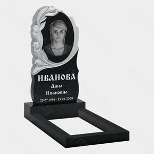 Памятник на могилу (10-702) «С овалом и резным растительным орнаментом» 10-702