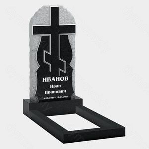 Памятник на могилу (10-705) «Камень с православным крестом и фигурными вырезами» 10-705